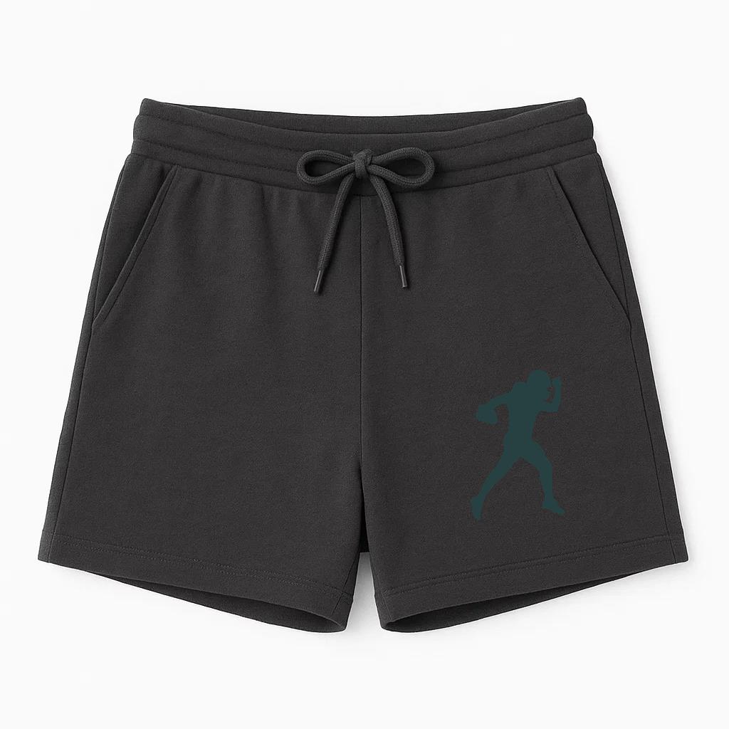 American Football Player Throwing Ball Silhouette Short