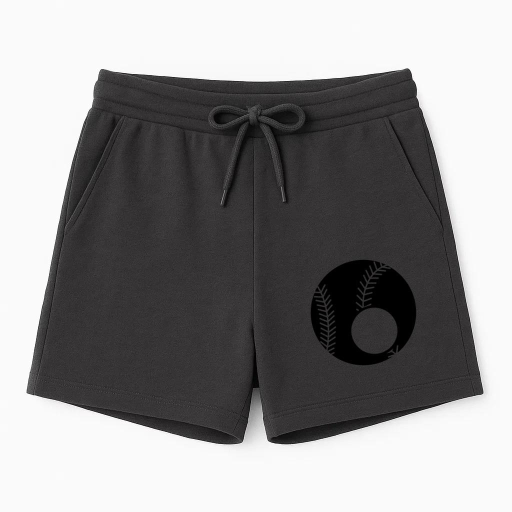 Baseball Ball Label Cut Out Short