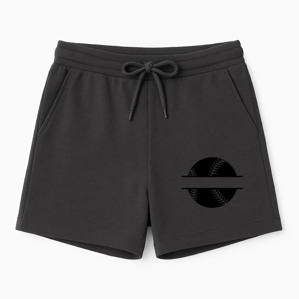 Baseball Ball Rectangular Label Cut Out Short