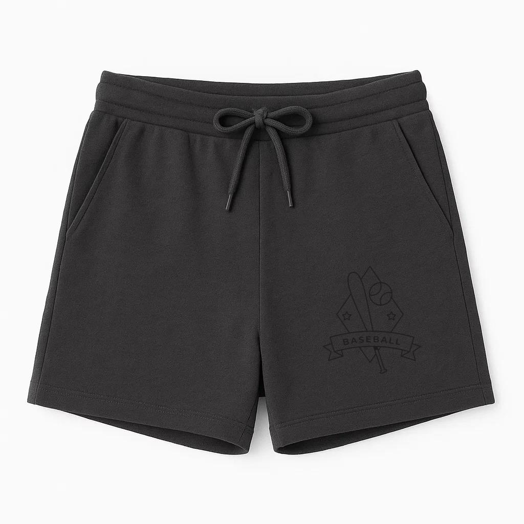 Baseball Ball Star Rhomb Bat Badge Stroke Short