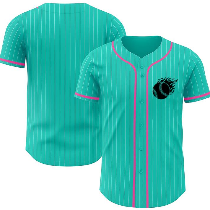 Baseball Ball With Flames Cut Out Baseball Jersey