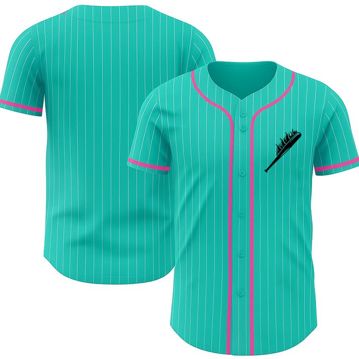 Baseball Bat Set On Fire Cut Out Baseball Jersey