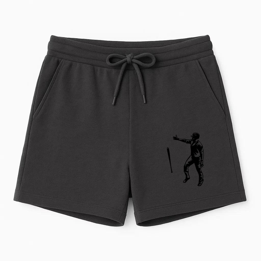 Baseball Batter Throwing Bat High Contrast Short