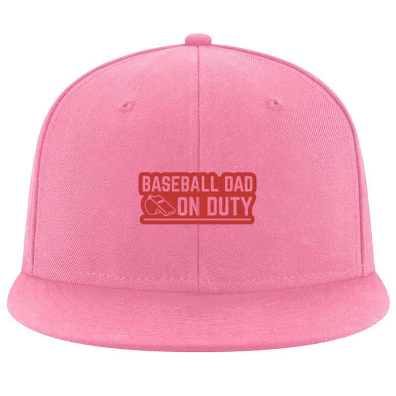 Baseball Dad On Duty Red Design Cap