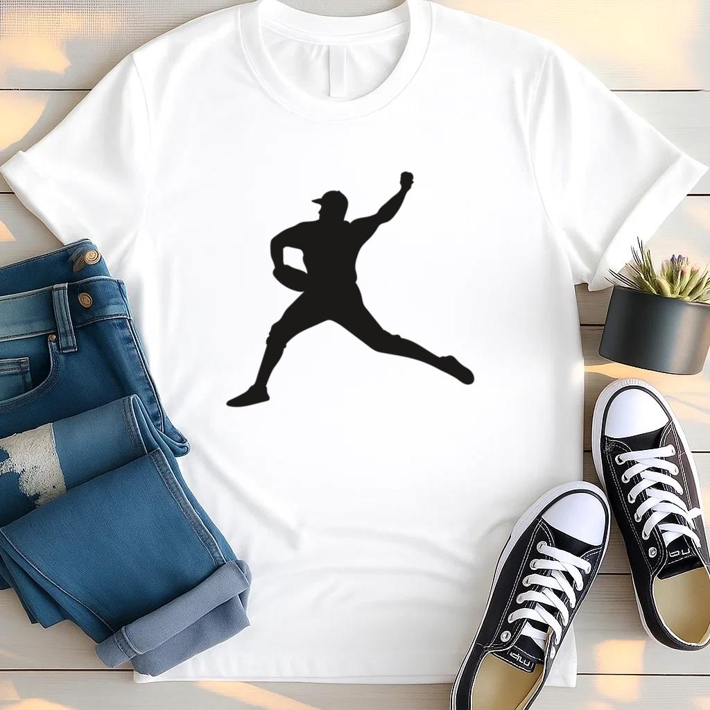 Baseball Pitcher Side Silhouette T Shirt