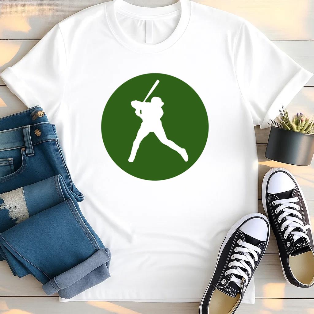Baseball Player Circle Icon T Shirt