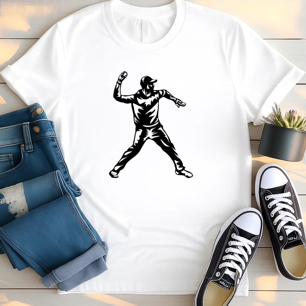 Baseball Player Cut Out T Shirt