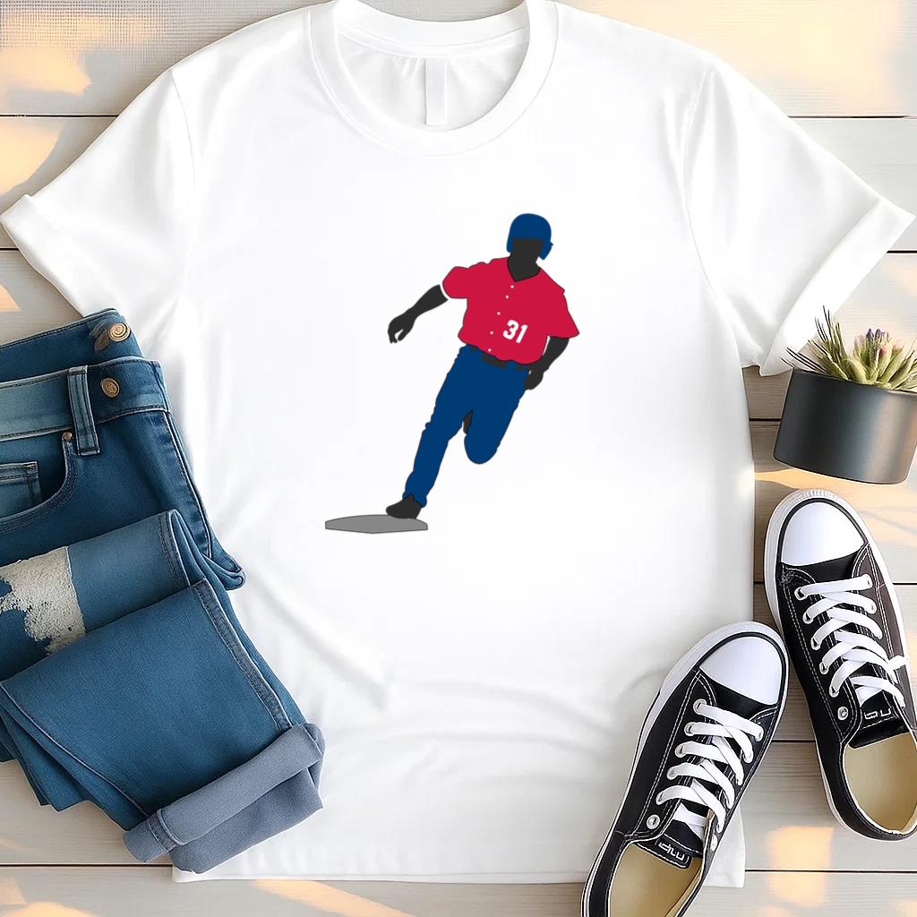 Baseball Player Running Silhouette T Shirt