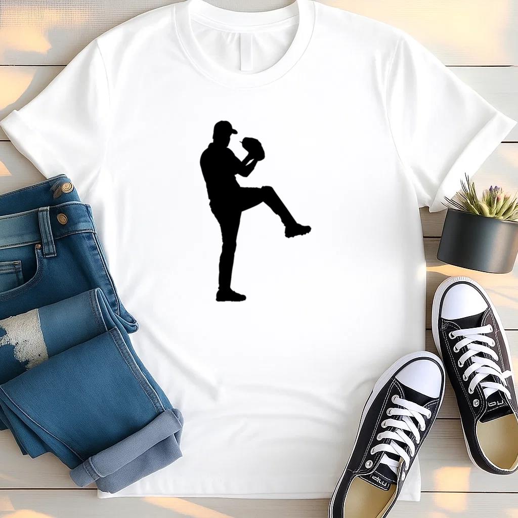 Baseball Player Throw Silhouette T Shirt