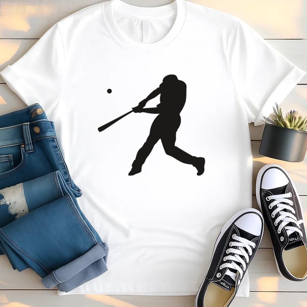 Batting Baseball Player Silhouette T Shirt