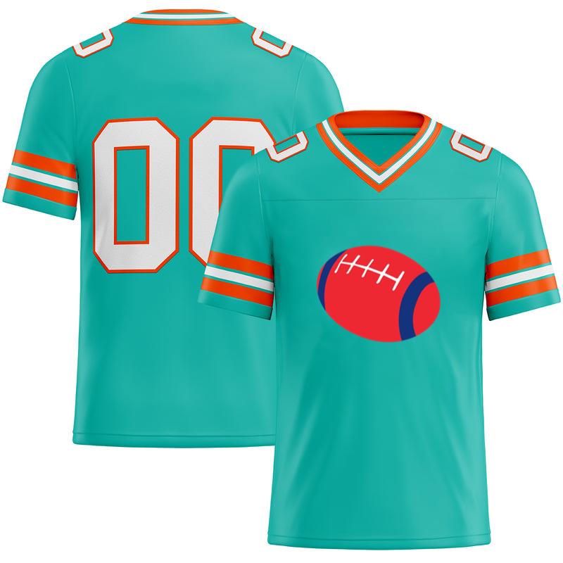Blue Red Rugby Ball Football Jersey