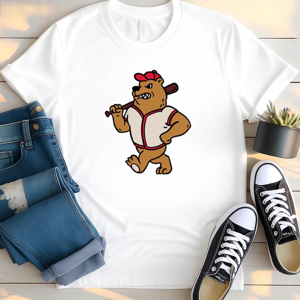 Cartoon Bear Holding A Baseball Bat T Shirt