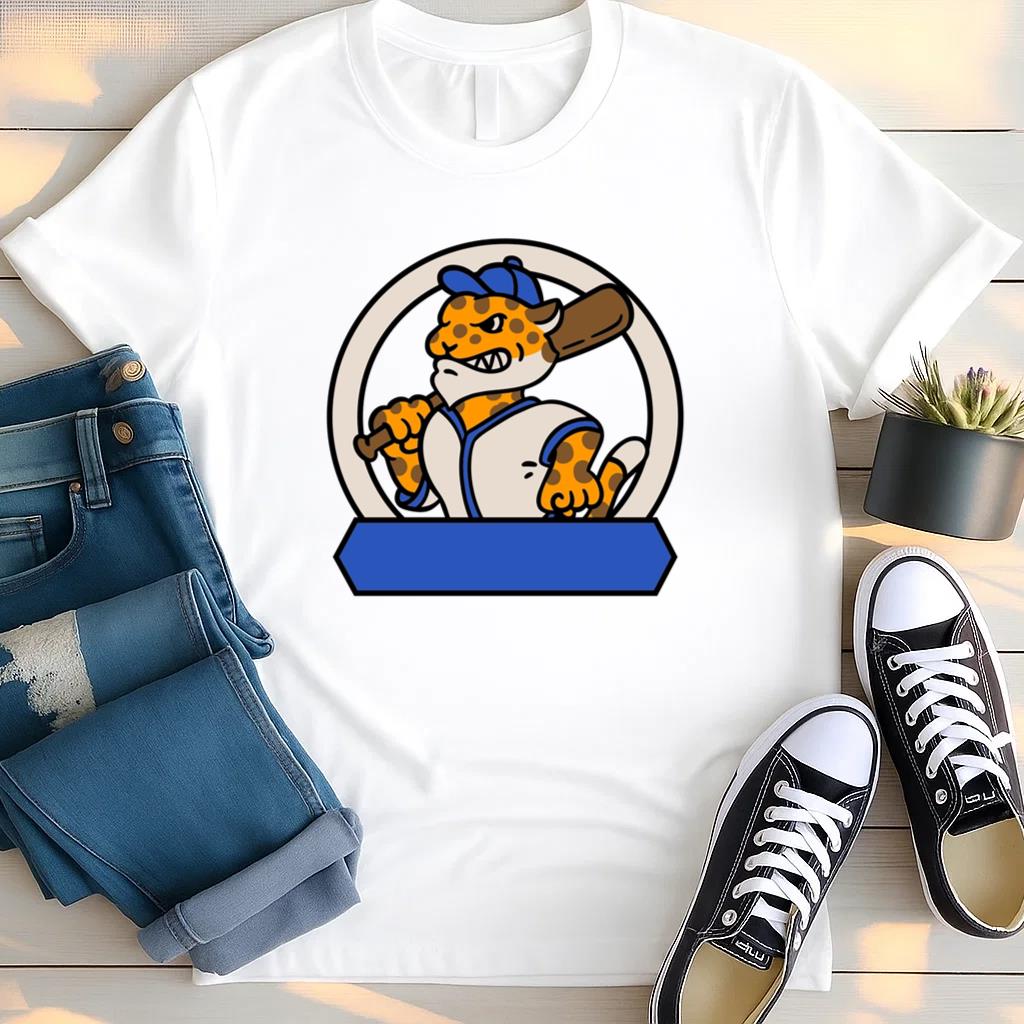 Cartoon Cheetah Holding A Baseball Bat T Shirt