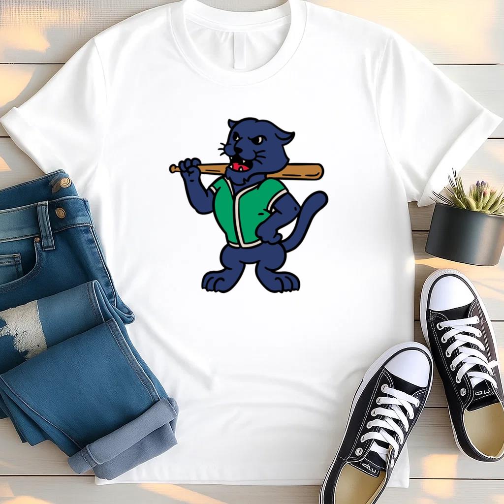Cartoon Panther Holding A Baseball Bat T Shirt