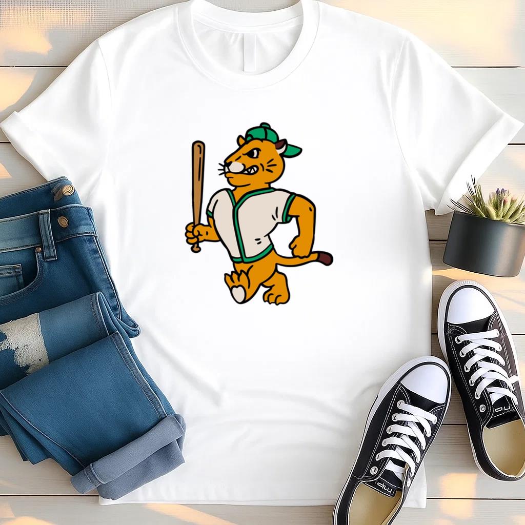 Cartoon Tiger Holding A Baseball Bat T Shirt