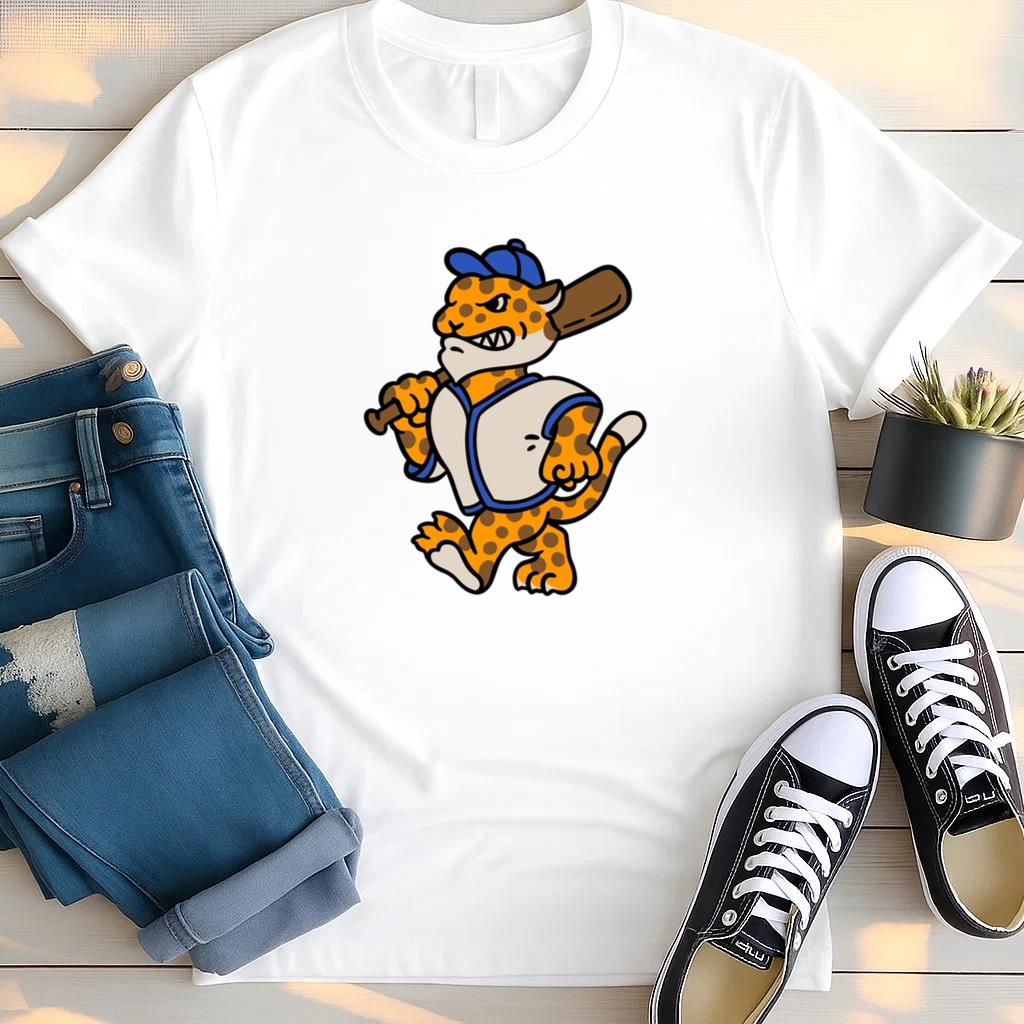 Cheetah Mascot Holding A Baseball Bat T Shirt