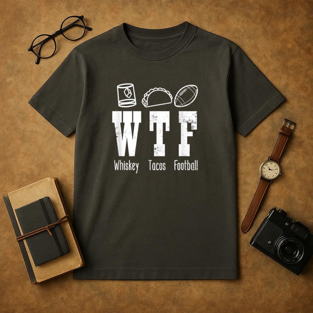 Taco Football Whiskey WTF T-Shirt